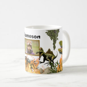Mug Dinosaur rugir T-rex flammes préhistoriques nom d