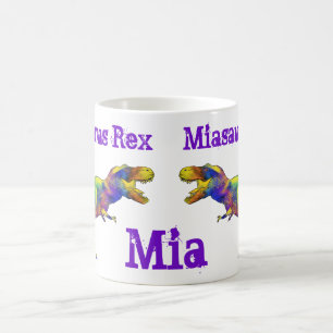 Mug Dinosaure coloré drôle du fonctionnement T Rex d