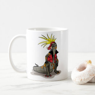 Mug Dinosaure Hadrosaurus Habillé Comme Un Punk.