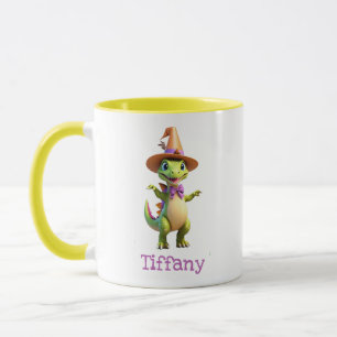 Mug Dinosaure magicien vert mignon