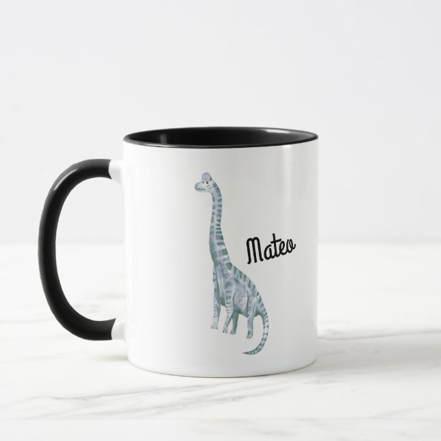 Mug Dinosaure personnalisé de nom (Gauche)