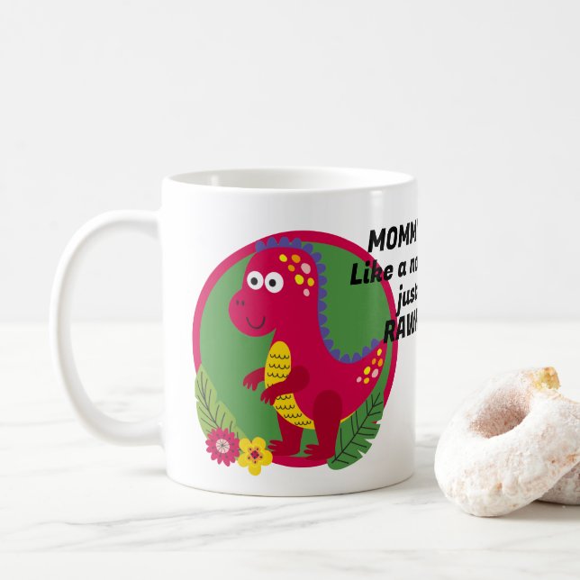 Mug Dinosaure Personnalisé Photo Et Texte (Avec donut)