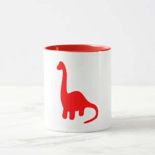 Mug Dinosaures   Brontosaurus à long cou rouge mou