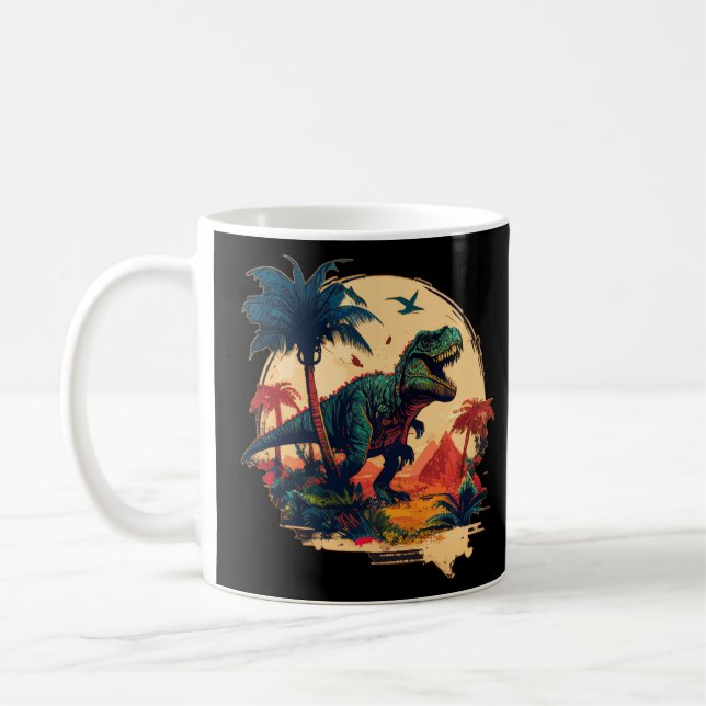 Mug Dinosaures crétacés préhistoriques Tyrannos jurass (Gauche)