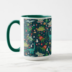 Mug Dinosaures festifs Motif de Noël