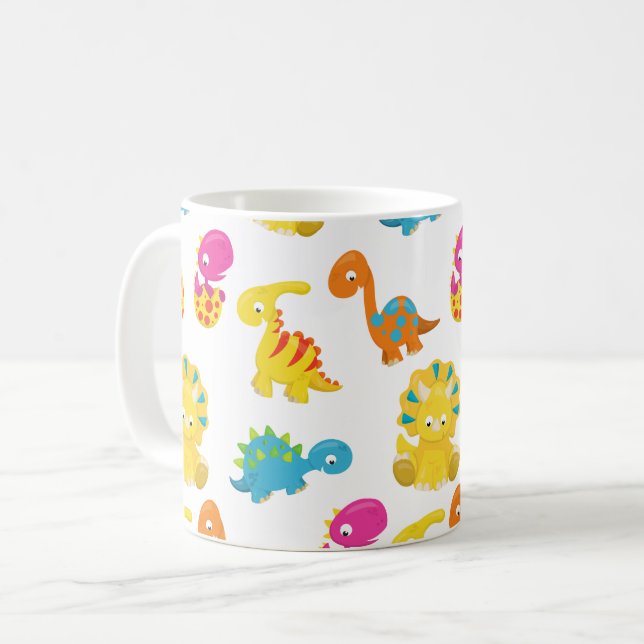 Mug Dinosaures Mignons, Motif De Dinosaures, Baby Dino (Devant gauche)