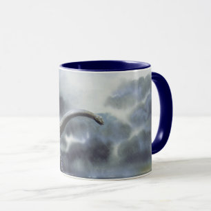 Mug Dinosaures vintage, Barapasaurus avec nuages orage