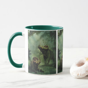 Mug Dinosaures vintage, Centrosaurus dans la jungle