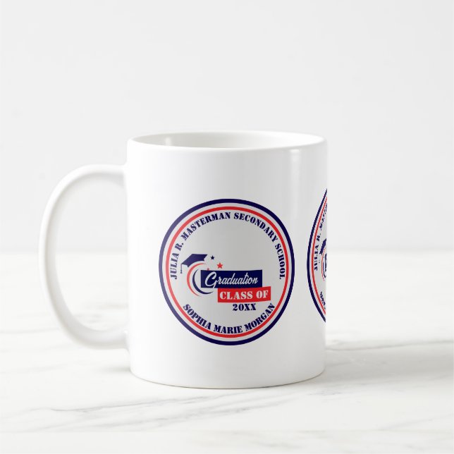 Mug Diplômé Bleu Rouge Blanc Classic (Gauche)