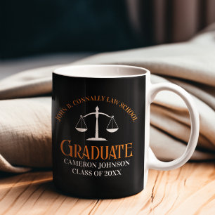 Mug Diplôme d'études de droit sur mesure Orange Noir