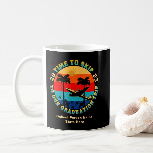 Mug Diplôme d'études secondaires Lycée sur mesure (Avec donut)