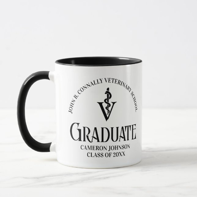 Mug Diplôme d'études vétérinaires personnalisé (Gauche)