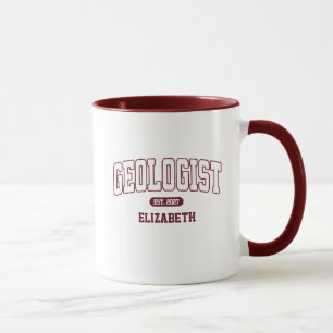 Mug Diplômé en géologie avec nom