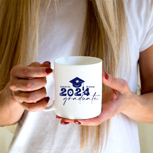 Mug Diplômé Personnalisé de la Promotion 2024 Bleu Mar