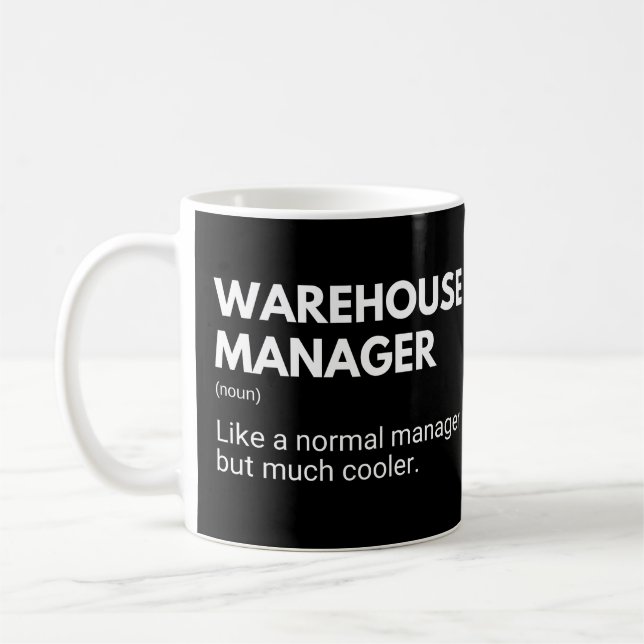 Mug Directeur d'entrepôt Citation de travail drôle de  (Gauche)