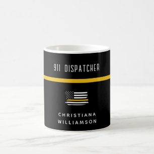 Mug Dispatcher de ligne d'or mince personnalisée 911