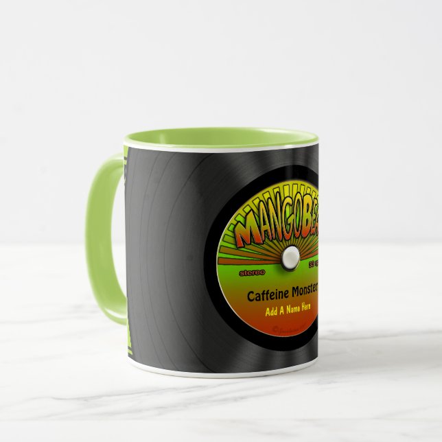 Mug Disque vinyle personnalisé de reggae (Devant gauche)