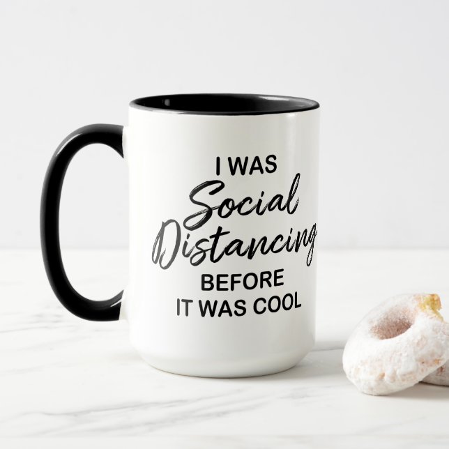 Mug Distances sociales avant d'être Cool (Avec donut)