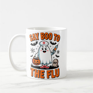 Mug Dites Boo à la grippe drôle d'Halloween infirmière
