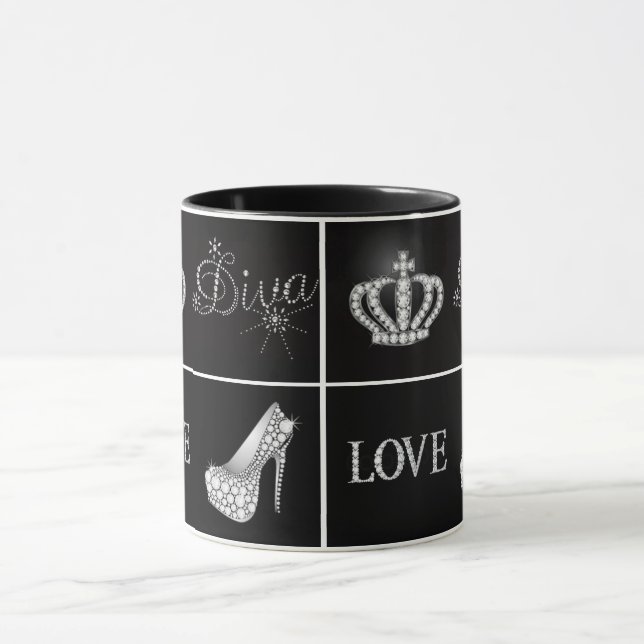 Mug Diva Crown High Heel Love Collage (Centre)