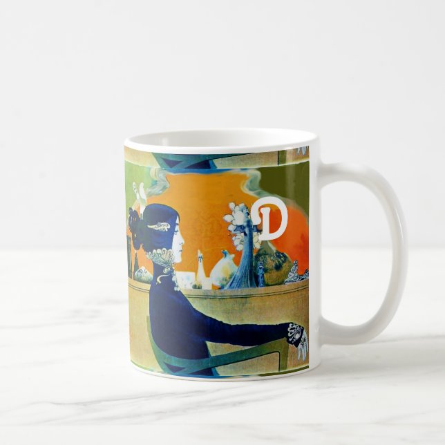 MUG DIVA EN BLEU, MONOGRAMME DE MODE BEAUTÉ (Droite)