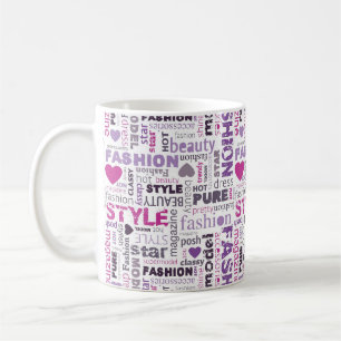 Mug Divers mots de mode et de style dans un collage