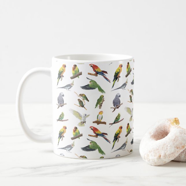 Mug Divers perroquets colorés (Avec donut)