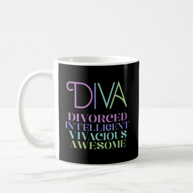 Mug Divorce Diva Divorcé Intelligent Vivace Awesom (Gauche)