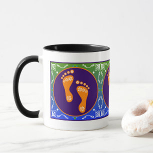 Mug Diwali Rangoli coloré avec empreinte