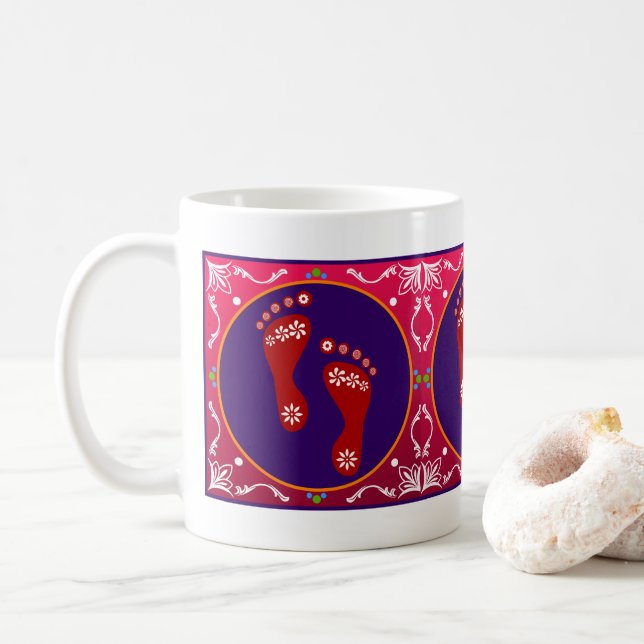 Mug Diwali Rangoli Coloré Avec Empreinte (Avec donut)
