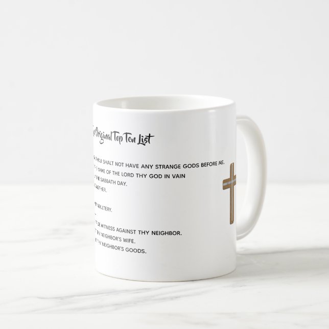 Mug DIX COMMANDEMENTS - Le Top Dix Original (Devant droit)