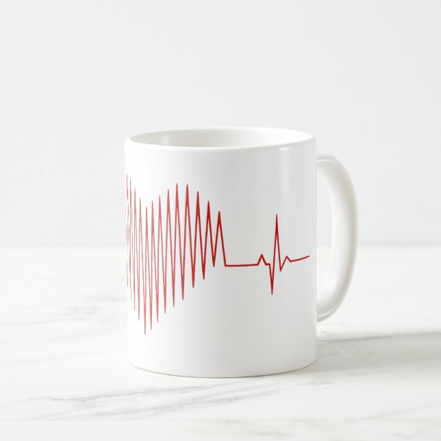 Mug Dizzy Heartbeat Minimalist EKG Design (Devant droit)