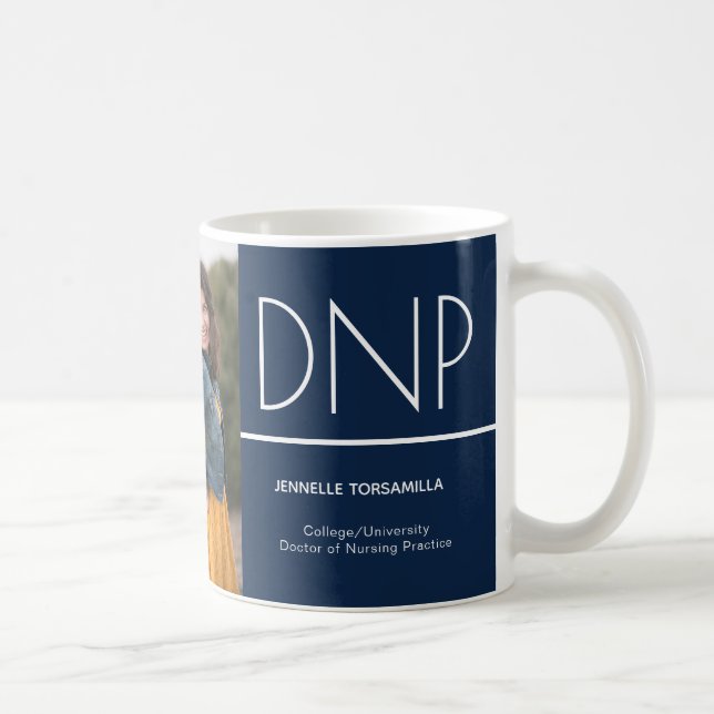 Mug DNP Blue White Graduation Photo Keepsaké café Mu (Droite)