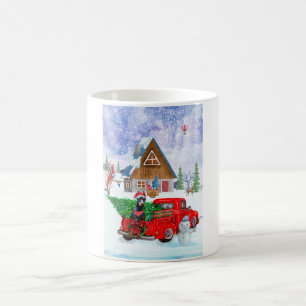Mug Doberman Chien en Livraison Noël Camion Neige