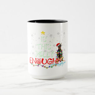 Mug Doberman Chien Noël Arbre Père Noël Cadeau Noël