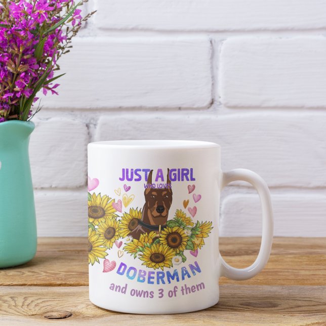 Mug Doberman Doberman Lover Entraîneur de tournesol Fl (Créateur téléchargé)