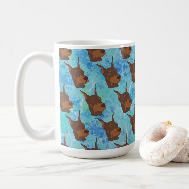 Mug Doberman Pinscher (Avec donut)