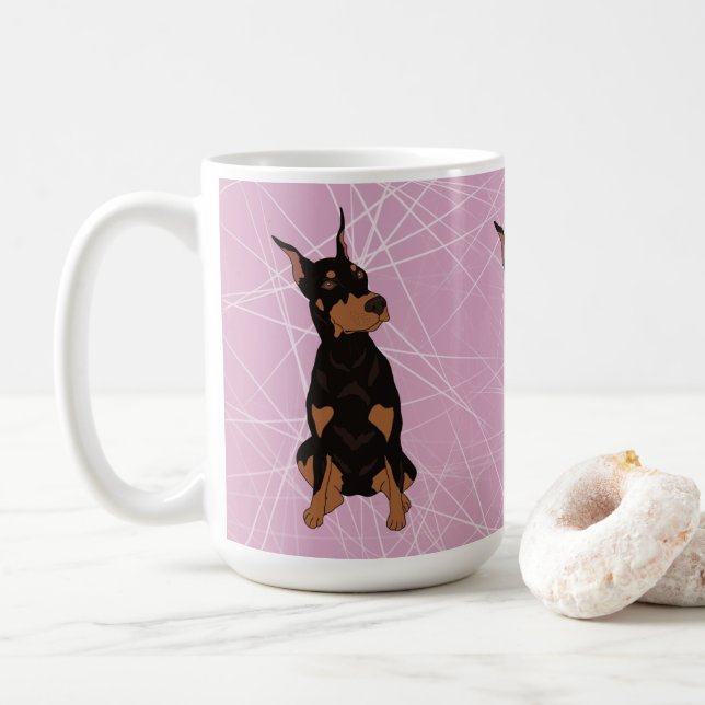 Mug Doberman Pinscher (Avec donut)