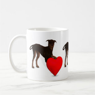 Mug Doberman Pinscher Avec Coeur