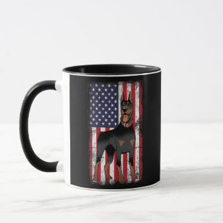 Mug Doberman Pinscher Drapeau américain Canine Whisper
