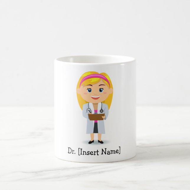 Mug Docteur féminin blond personnalisé (Centre)