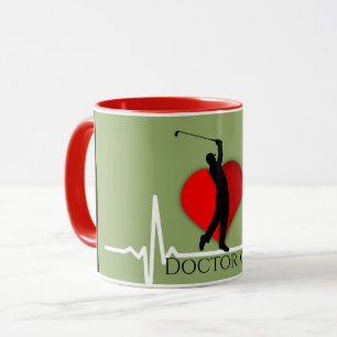 Mug Docteur golf ligne ekg médecine Sports de santé