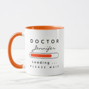 Mug DOCTEUR [Nom] Chargement Orange & Blanc