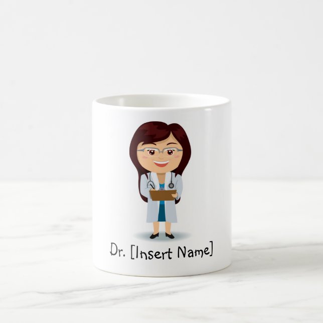 Mug Docteur personnalisé Female de brune (Centre)