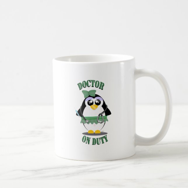 Mug Docteur pingouin en service (femelle) (Droite)