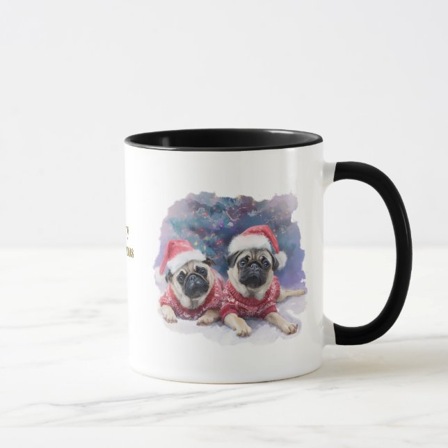 Mug Dog Lovers Christmas Coffee Mug/Pug (Droite)