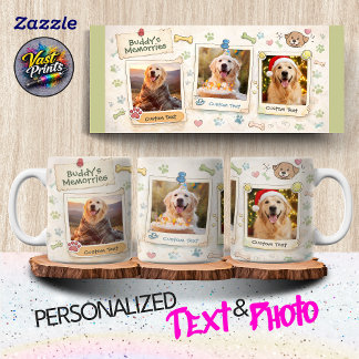 Mug Dog Photo Collage Paw Print Memories