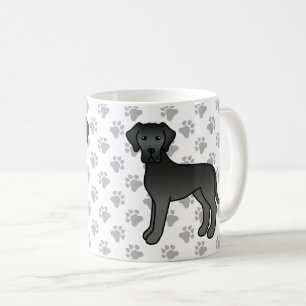 Mug Dogue allemand noir Chien de dessin animé mignon