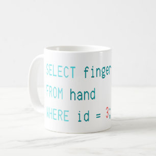 MUG DOIGT MOYEN DE CODER - SÉLECTIONNEZ LE DOIGT DE LA