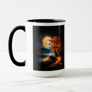Mug Domaine enchanté de la lune orange par Xzendor7